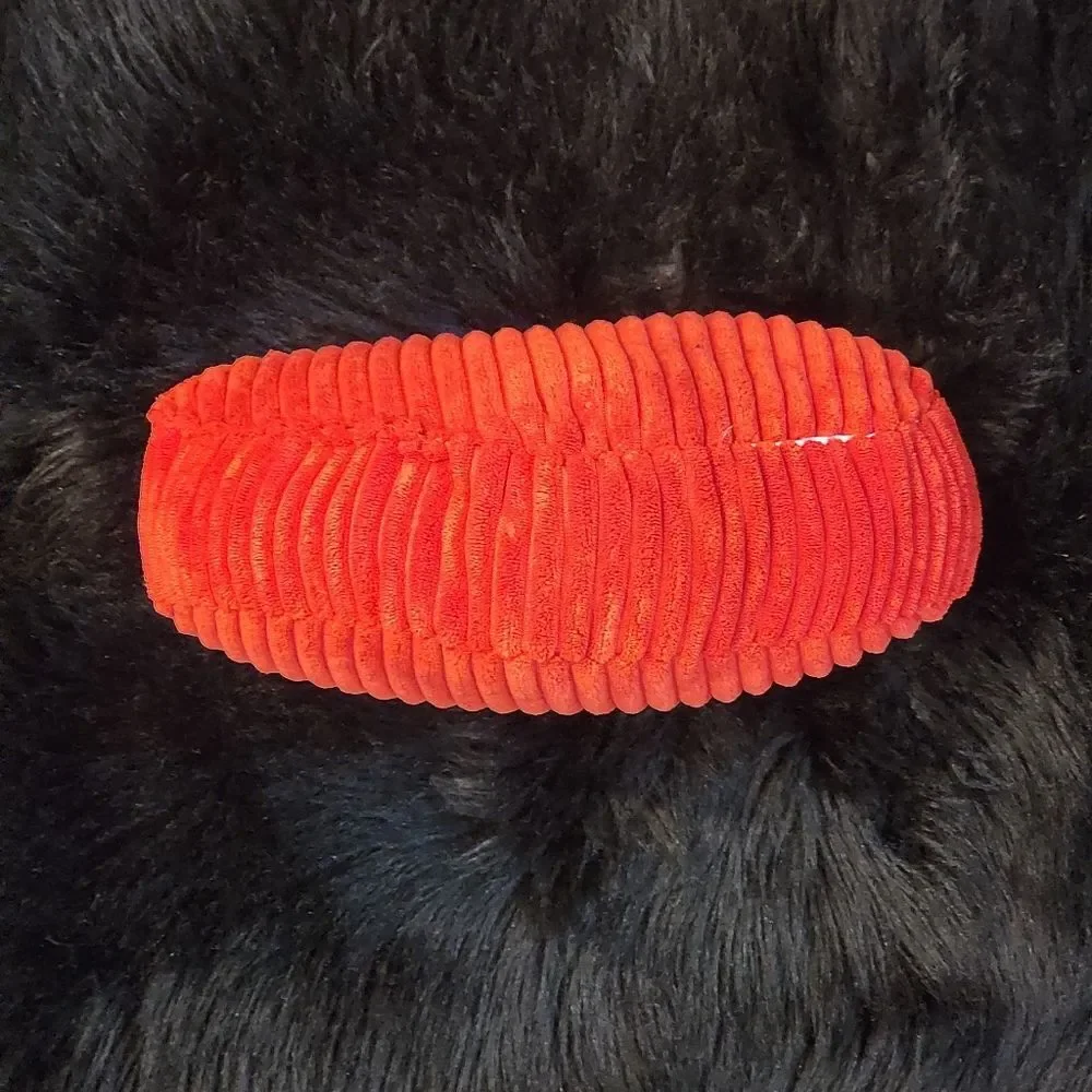 Red Faux Fur Heart Shaped Throw Pillow, 12.5